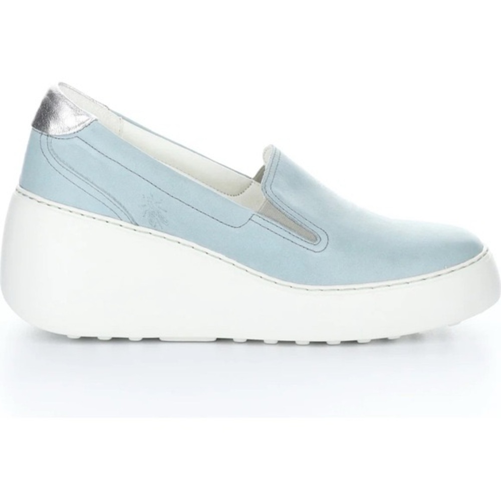 Fly London Light Blue Slip-On Shoes with Metallic Accents - Picture 2 of 12